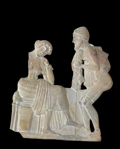 Rilievo raffigurante Ulisse e Penelope, da Milo, c.450 a.C. da Greek
